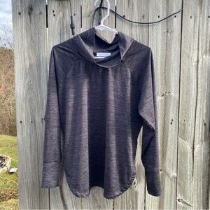 Kerenhart M Gray Cowl Neck Athleisure Athletic Top